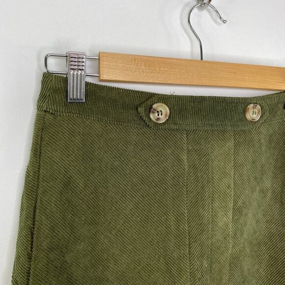 LF E-Lady Sage Green Back Zip A-Line Mini Skirt Women's Size 8 NWT - Picture 2 of 5